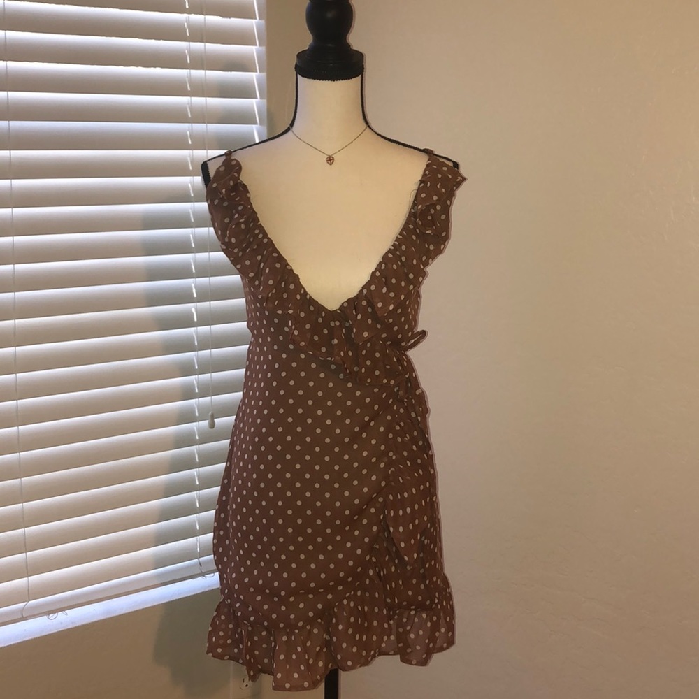 Caliente Ruffle Dress In Polka Dot